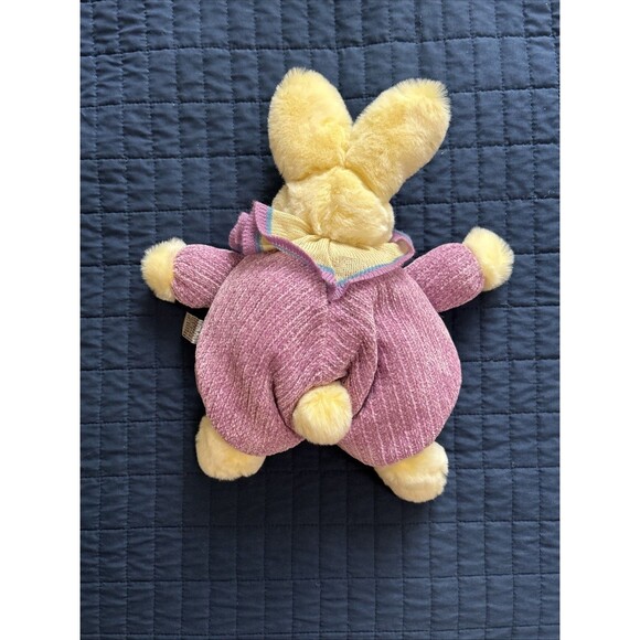 Rich Cream Bunny Rabbit Plush Purple Knit Clown Outfit Chenille ColorRich 14" - Picture 10 of 11